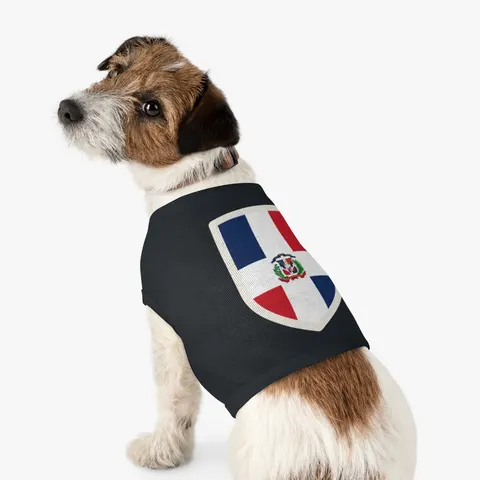 Dominican Republic Cross & Quarters Pet Tank Top — other view