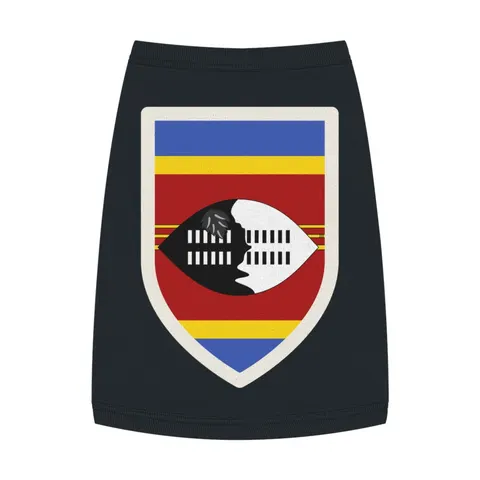 Eswatini Blue Red Yellow Shield Pet Tank Top — front view