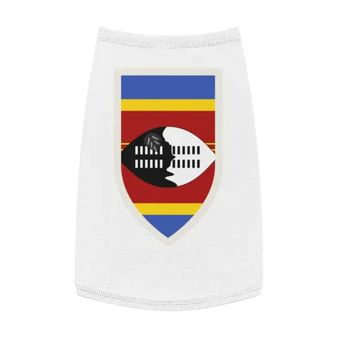 Eswatini Blue Red Yellow Shield Pet Tank Top — front view