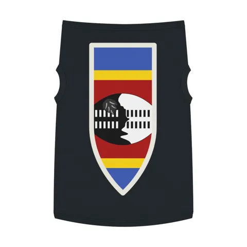 Eswatini Blue Red Yellow Shield Pet Tank Top — front view
