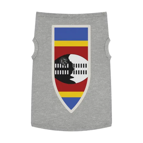 Eswatini Blue Red Yellow Shield Pet Tank Top — front view