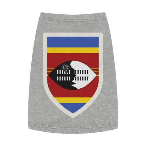 Eswatini Blue Red Yellow Shield Pet Tank Top — front view