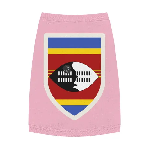 Eswatini Blue Red Yellow Shield Pet Tank Top — front view