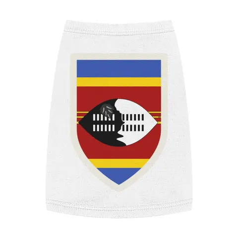 Eswatini Blue Red Yellow Shield Pet Tank Top — front view