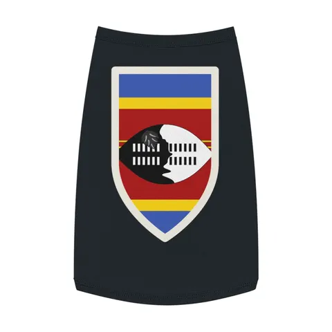 Eswatini Blue Red Yellow Shield Pet Tank Top — front view