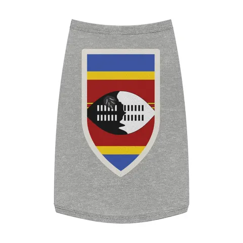 Eswatini Blue Red Yellow Shield Pet Tank Top — front view