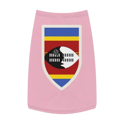 Eswatini Blue Red Yellow Shield Pet Tank Top — front view