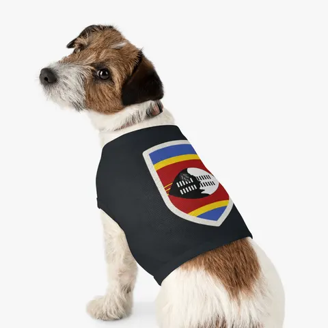 Eswatini Blue Red Yellow Shield Pet Tank Top — other view