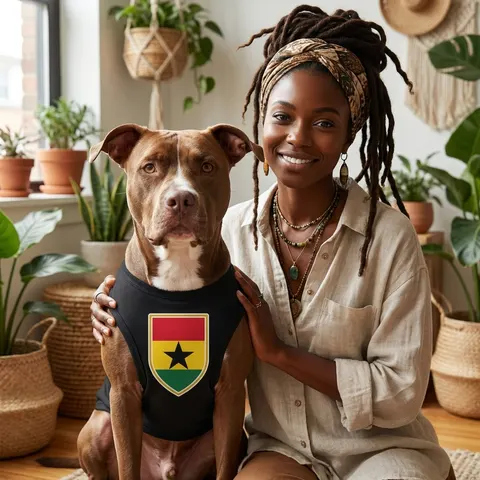 Ghana Red Gold Green & Star Pet Tank Top