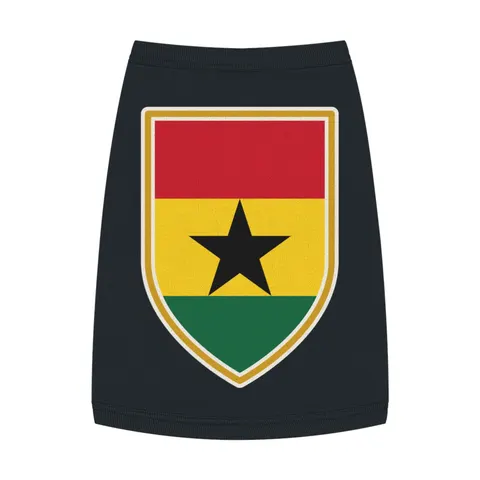 Ghana Red Gold Green & Star Pet Tank Top — front view