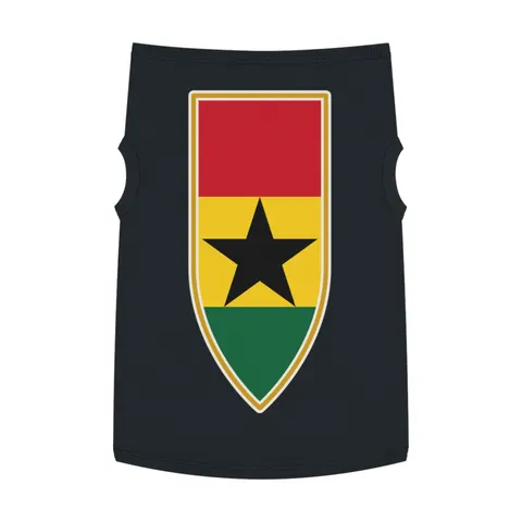 Ghana Red Gold Green & Star Pet Tank Top — front view