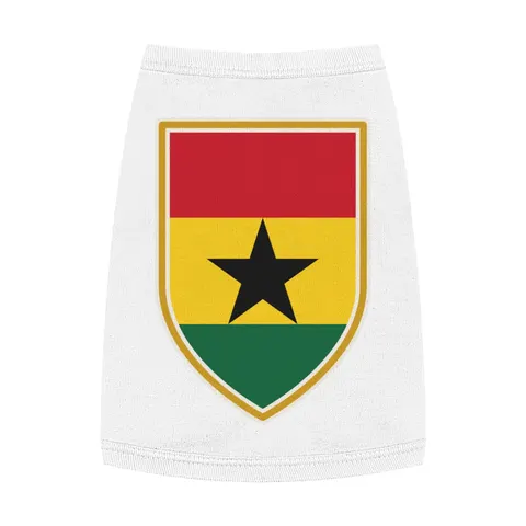 Ghana Red Gold Green & Star Pet Tank Top — front view