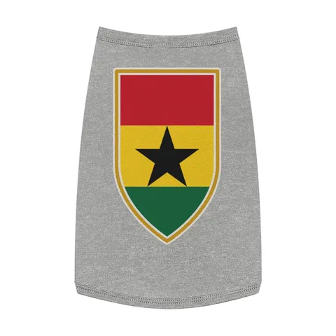 Ghana Red Gold Green & Star Pet Tank Top — front view