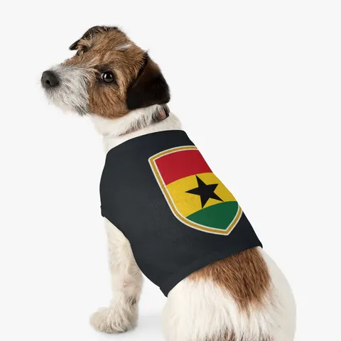 Ghana Red Gold Green & Star Pet Tank Top — other view