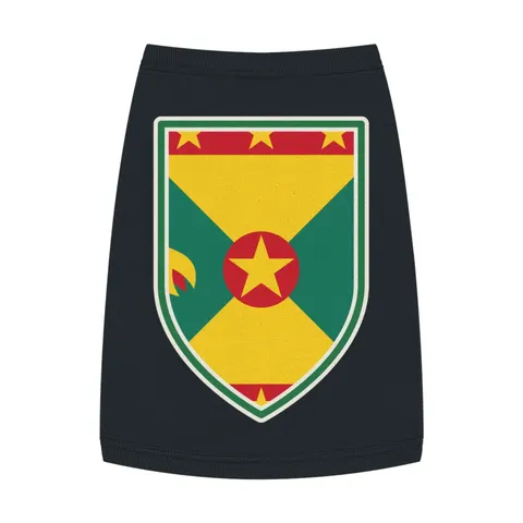 Grenada Red Green Gold Pattern Pet Tank Top — front view
