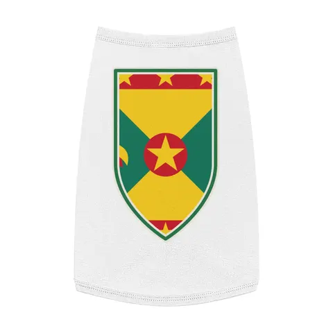 Grenada Red Green Gold Pattern Pet Tank Top — front view