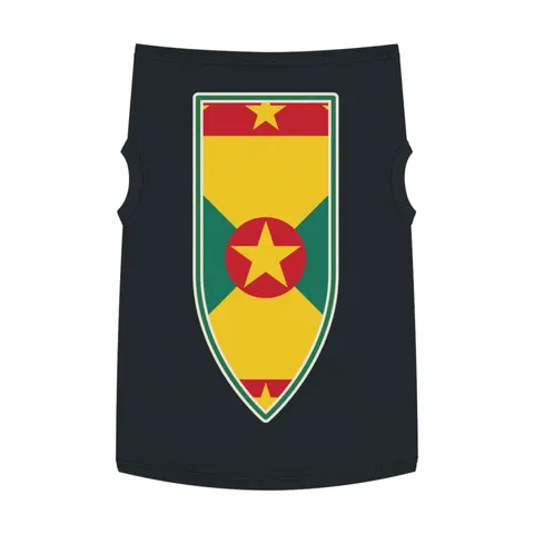 Grenada Red Green Gold Pattern Pet Tank Top — front view