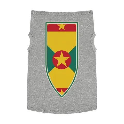 Grenada Red Green Gold Pattern Pet Tank Top — front view