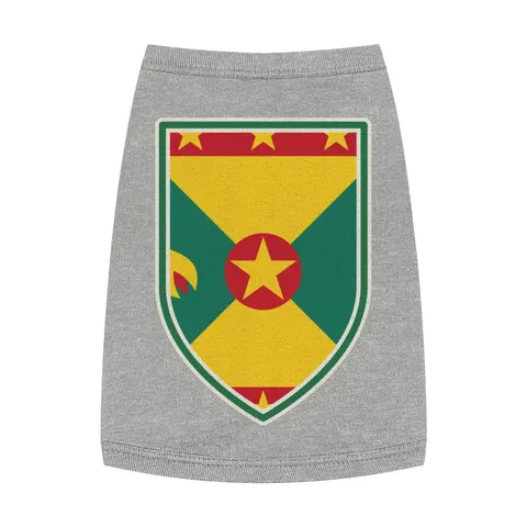 Grenada Red Green Gold Pattern Pet Tank Top — front view