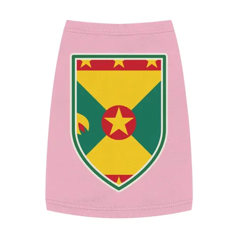 Grenada Red Green Gold Pattern Pet Tank Top — front view