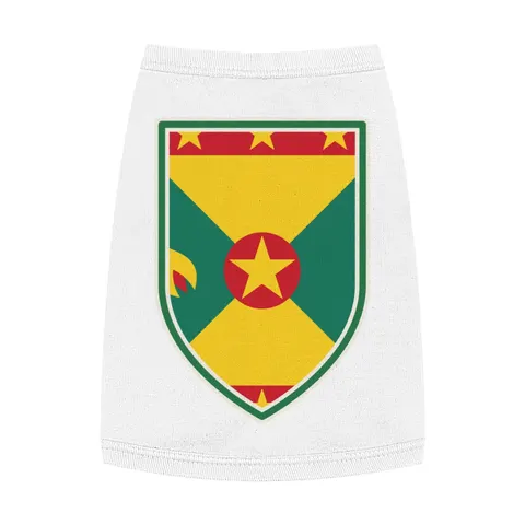 Grenada Red Green Gold Pattern Pet Tank Top — front view