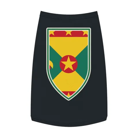 Grenada Red Green Gold Pattern Pet Tank Top — front view