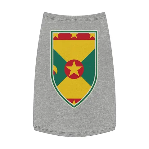 Grenada Red Green Gold Pattern Pet Tank Top — front view