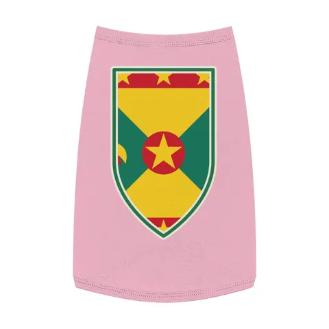 Grenada Red Green Gold Pattern Pet Tank Top — front view