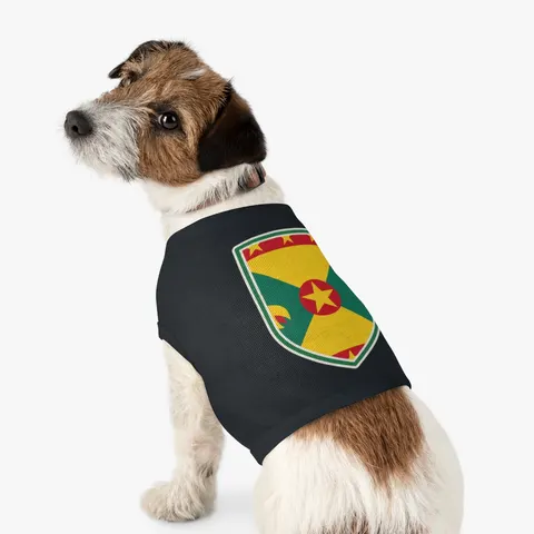 Grenada Red Green Gold Pattern Pet Tank Top — other view
