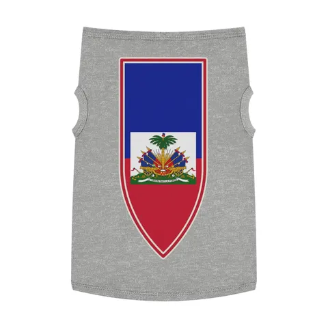 Haiti Blue Red Banner Pet Tank Top — front view