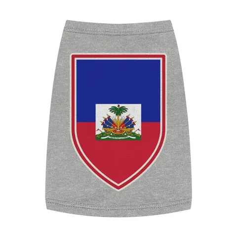 Haiti Blue Red Banner Pet Tank Top — front view