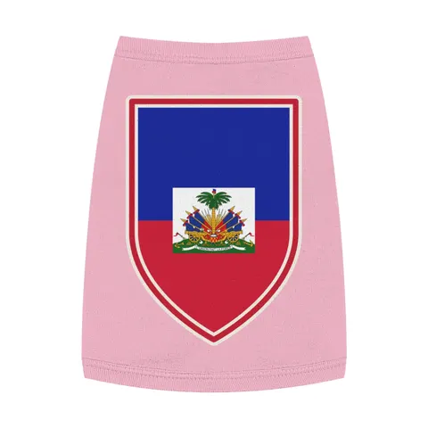 Haiti Blue Red Banner Pet Tank Top — front view