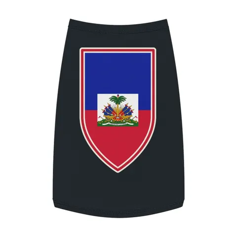 Haiti Blue Red Banner Pet Tank Top — front view