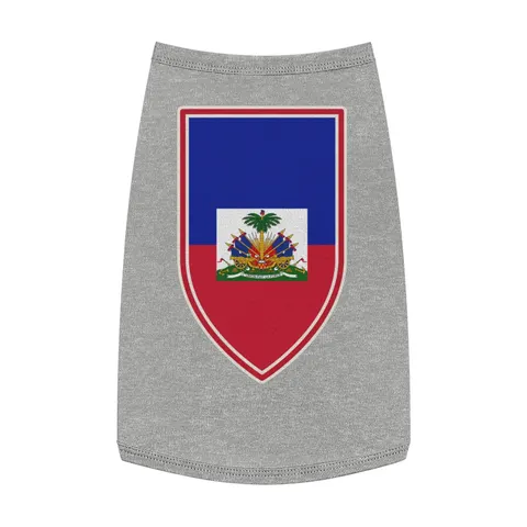 Haiti Blue Red Banner Pet Tank Top — front view