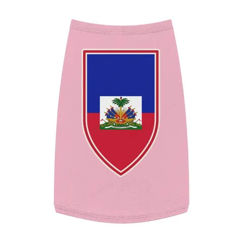 Haiti Blue Red Banner Pet Tank Top — front view
