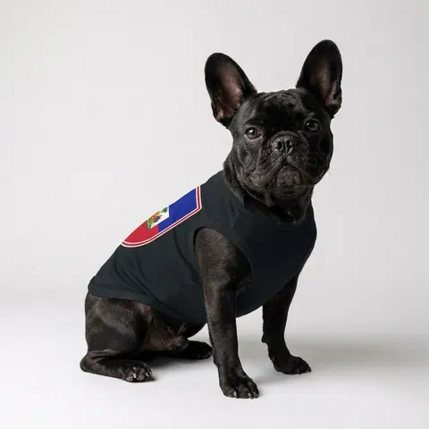 Haiti Blue Red Banner Pet Tank Top