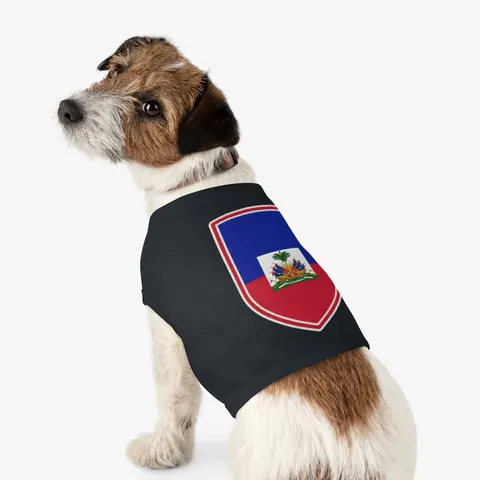 Haiti Blue Red Banner Pet Tank Top — other view
