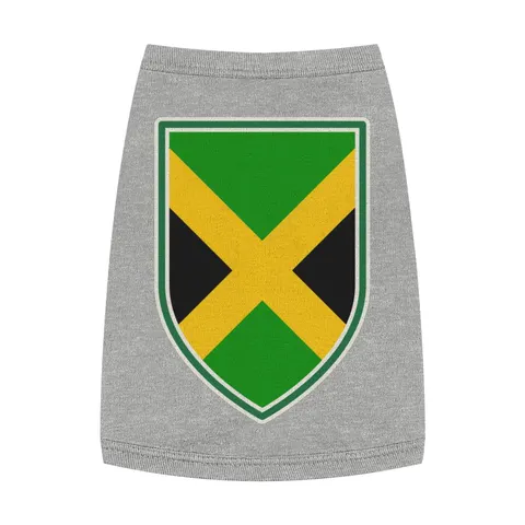 Jamaica Gold Cross Pet Tank Top — front view