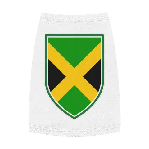 Jamaica Gold Cross Pet Tank Top — front view