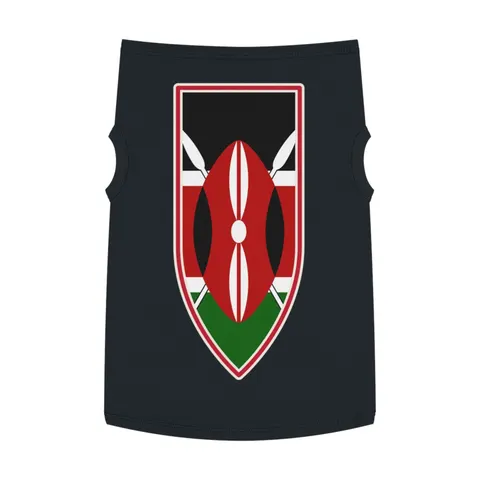 Kenya Black Red Green Stripes Pet Tank Top — front view