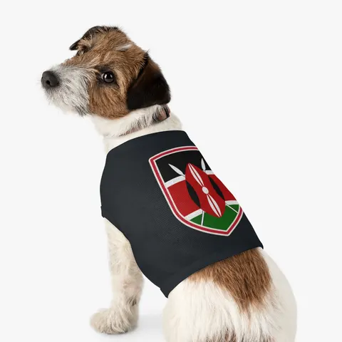 Kenya Black Red Green Stripes Pet Tank Top — other view