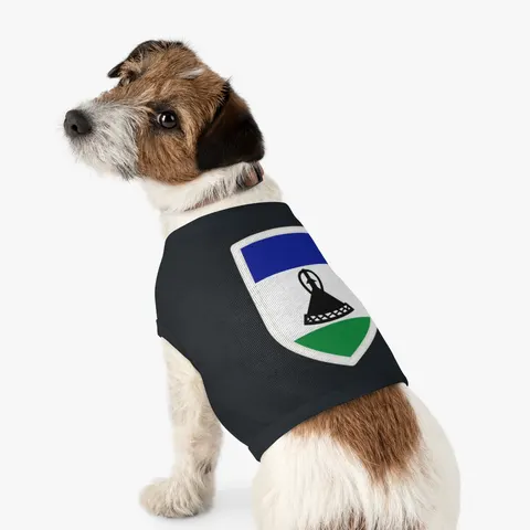 Lesotho Blue White Green Emblem Pet Tank Top — other view