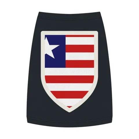 Liberia Stripes & Single Star Pet Tank Top — front view