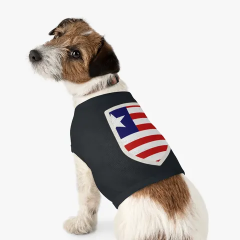 Liberia Stripes & Single Star Pet Tank Top — other view