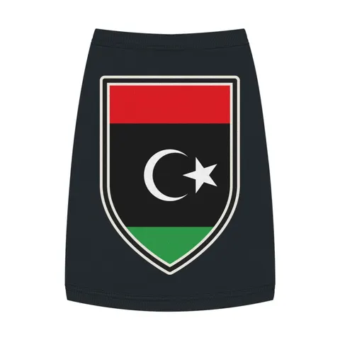 Libya Red Black Green Crescent Pet Tank Top — front view