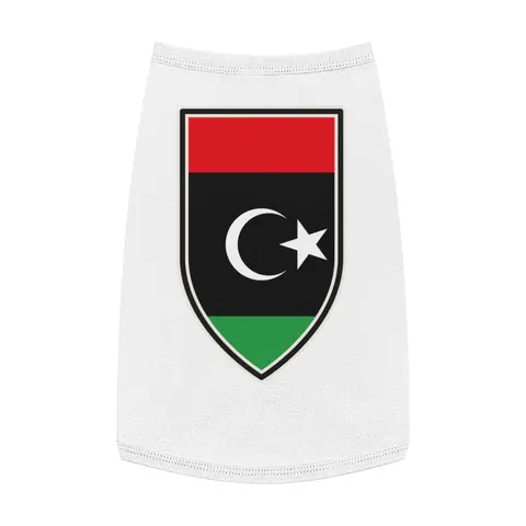 Libya Red Black Green Crescent Pet Tank Top — front view