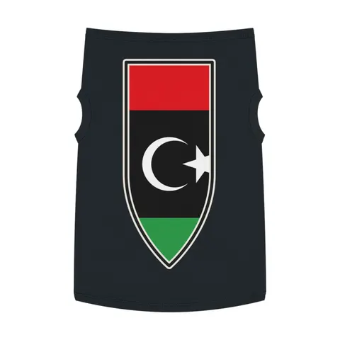 Libya Red Black Green Crescent Pet Tank Top — front view