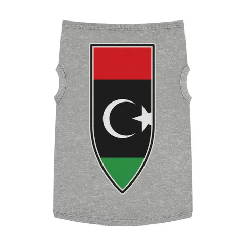 Libya Red Black Green Crescent Pet Tank Top — front view