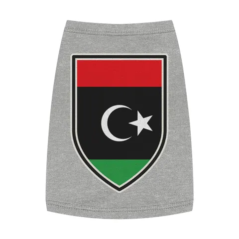 Libya Red Black Green Crescent Pet Tank Top — front view