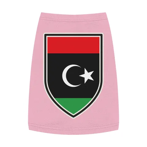 Libya Red Black Green Crescent Pet Tank Top — front view